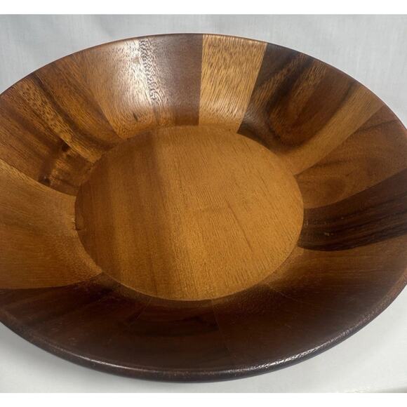 Nambe Skye Wood Individual Salad Bowl Acacia Wood 9"D x 2"H NEW - Picture 1 of 6